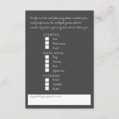 Carte D'accompagnement Options de monogramme de feuille blanche de charbo (Dos)