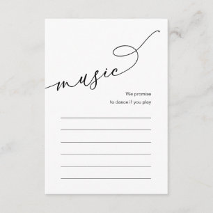 Carte D'accompagnement Options de musique de chanson de dîner de mariage