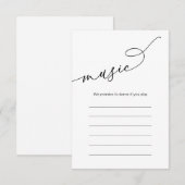 Carte D'accompagnement Options de musique pour chanson de dîner de mariag (Devant / Derrière)