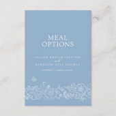 Carte D'accompagnement Options de repas mariage bleu pâle (Devant)