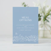 Carte D'accompagnement Options de repas mariage bleu pâle (Debout devant)