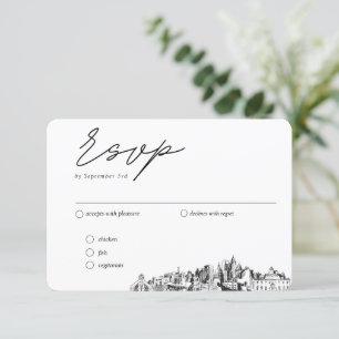 Carte D'accompagnement Options de repas RSVP traditionnelles Mariage Atla
