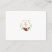 Carte D'accompagnement Opulence dorée Noël Mariage floral (Dos)