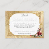 Carte D'accompagnement Opulence dorée Noël Mariage floral (Devant)