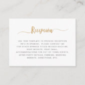 Carte D'accompagnement Or blanc simple Recepciòn (Devant)