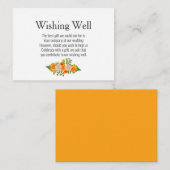Carte D'accompagnement Or Blush Orange Floral Mariage Wishing well (Devant / Derrière)