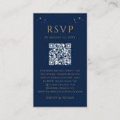 Carte D'accompagnement Or Budget Mystique Code QR RSVP Photo Bleu (Devant)