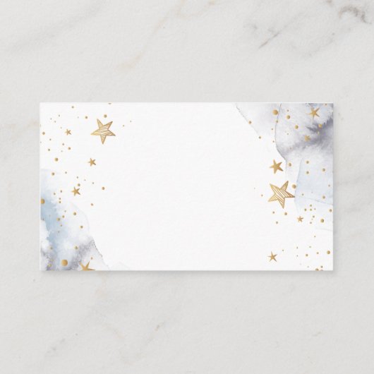 Carte D'accompagnement Or céleste Soleil, Lune, Étoiles Fleurs (Dos)