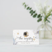 Carte D'accompagnement Or céleste Soleil, Lune, Étoiles Fleurs (Debout devant)