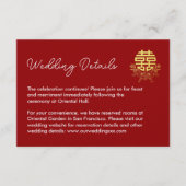 Carte D'accompagnement Or double bonheur cercle fleur couronne mariage (Devant)