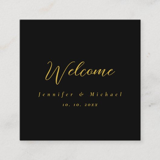 Carte D'accompagnement Or Moderne Élégant Professionnel et Noir (Devant)