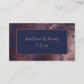 Carte D'accompagnement Or Rose moderne et Merci marbré marine (Dos)