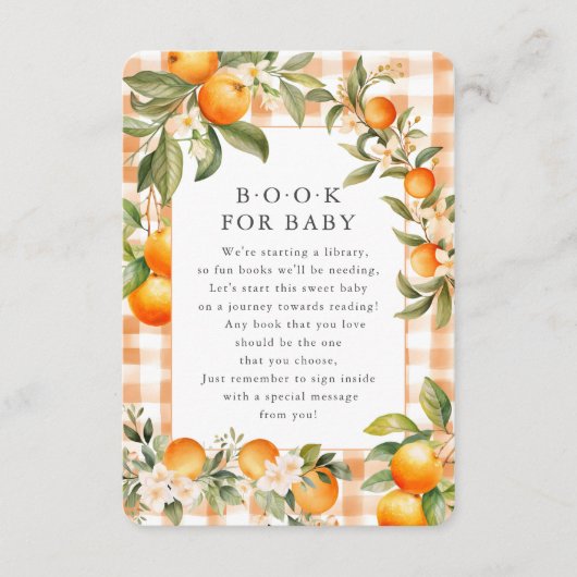 Carte D'accompagnement Orange Blossom Bliss Book for Baby Card (Devant)