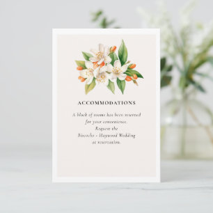 Carte D'accompagnement Orange Blossom et Jasmine Mariage
