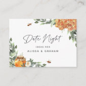 Carte D'accompagnement Orange Blossom Honey Bee Fête des mariées Date Nui (Devant)
