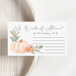 Carte D'accompagnement Orange Citrouille Mots de conseil Baby shower