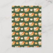 Carte D'accompagnement Orange et Citrouilles verts Baby Display Douche (Dos)