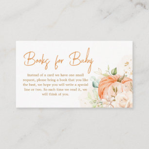 Carte D'accompagnement Orange Floral Sweet Little Citrouille Livres pour
