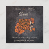 Carte D'accompagnement Orange Flowers Minimal Budget QR code Détails cart (Devant)