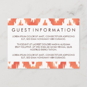 Carte D'accompagnement Orange Ikat Informations sur l'invité