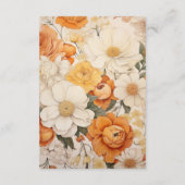 Carte D'accompagnement Orange Jaune & Ivory Floral Mariage Détails de l'i (Dos)