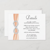 Carte D'accompagnement Orange Ribbon Diamond Infinity Détails du Mariage (Devant / Derrière)