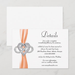 Carte D'accompagnement Orange Ribbon Infinity Heart Détails du Mariage