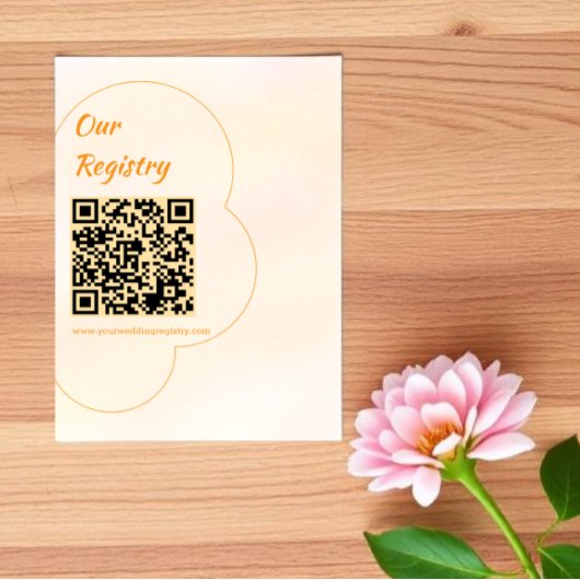 Carte D'accompagnement Orange Sunset Wedding Registry