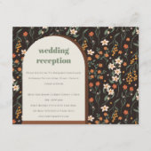 Carte D'accompagnement Orange Super Retro Arch Réception Mariage Floral (Devant)