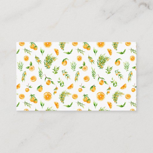 Carte D'accompagnement Oranges au feuillage Anniversaire Une note sur les (Dos)