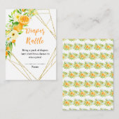 Carte D'accompagnement Oranges Citrus Baby Shower Diaper Raffle (Devant / Derrière)