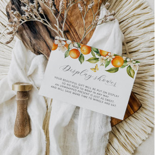 Carte D'accompagnement Oranges Citrus Été Écran Baby shower douche