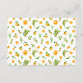 Carte D'accompagnement Oranges Citrus Mariage Code vestimentaire (Dos)