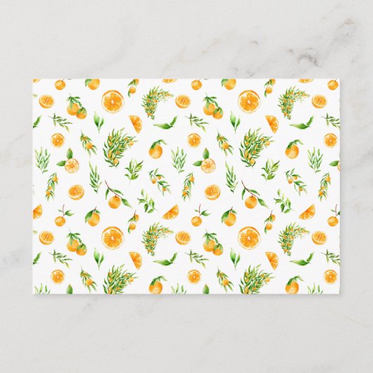 Carte D'accompagnement Oranges Citrus Mariage Code vestimentaire (Dos)