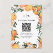 Carte D'accompagnement Oranges romantiques Citrus Code QR Mariage (Devant)