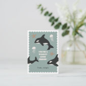 Carte D'accompagnement Orca Whale Class Valentine Card (Debout devant)