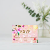 Carte D'accompagnement Orchidée romantique Bouque Mariage RSVP Enclôture (Debout devant)