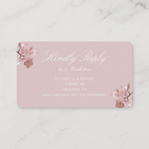 Carte D'accompagnement Orchidée Rose Foncé RSVP