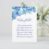 Carte D'accompagnement Orchidées Bleues Rayonnantes Mariage (Debout devant)