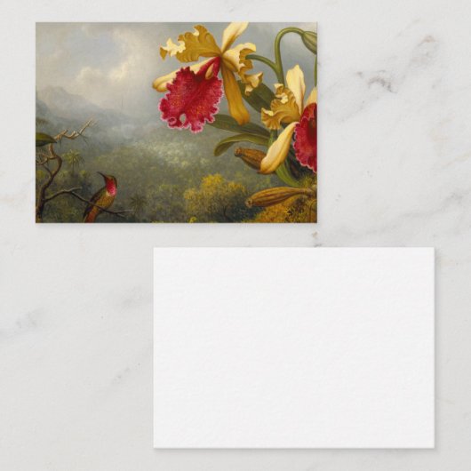 Carte D'accompagnement Orchidées et colibri Heade (Devant / Derrière)