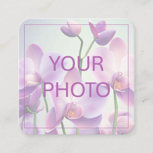 Carte D'accompagnement Orchidées violettes Boîtier de code QR Mariage Flo (Devant)