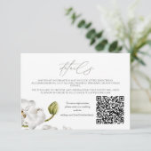 Carte D'accompagnement Orchids Frame Elegant Tropical Wedding QR code (Debout devant)