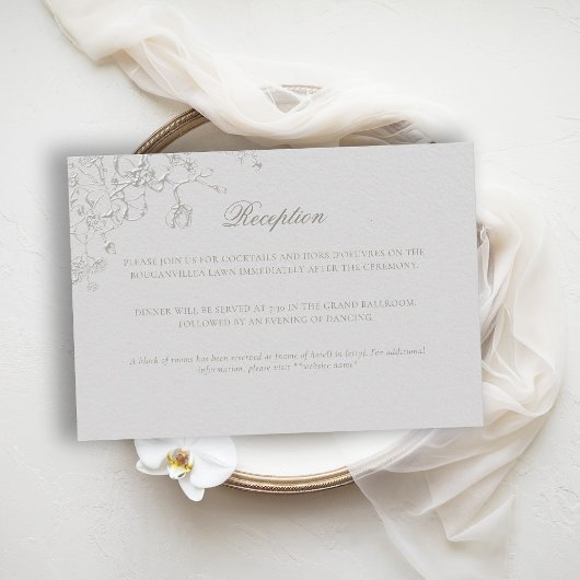 Carte D'accompagnement Orchids Reverie Ivory Formal Traditional Wedding