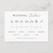 Carte D'accompagnement Ordre du jour de mariage en écriture délicate (Devant)