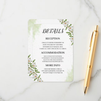 Carte D'accompagnement Organic Modern Wedding Enclosure Card