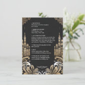 Carte D'accompagnement Ornat Retro Arabe Exotique Bold Mariage damassé (Debout devant)