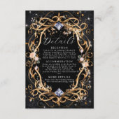 Carte D'accompagnement Ornate Gold et Diamonds Mariage noir (Devant)