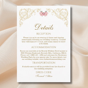 Carte D'accompagnement Ornate Rococo Vintage Wedding Détails