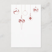 Carte D'accompagnement Ornements Bauble de Noël Rouge d'hiver (Dos)