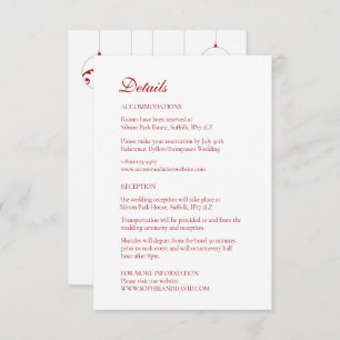 Carte D'accompagnement Ornements Bauble de Noël Rouge d'hiver